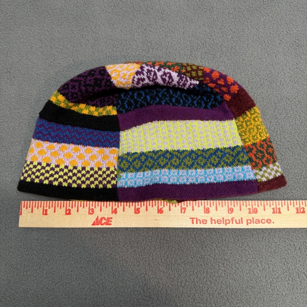 Solmate Socks Multi‎ Color Knit Patchwork Bucket Hat OS Boho Recycled Cotton